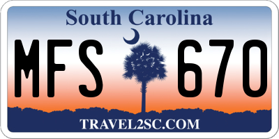 SC license plate MFS670