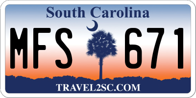 SC license plate MFS671