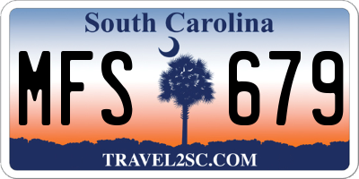 SC license plate MFS679