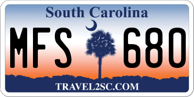 SC license plate MFS680