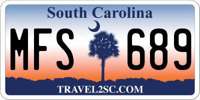 SC license plate MFS689