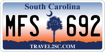 SC license plate MFS692