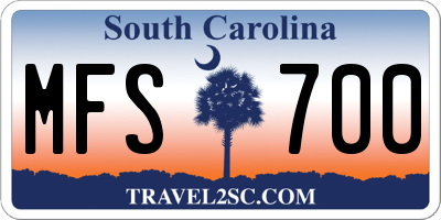 SC license plate MFS700