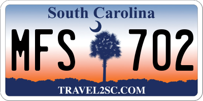 SC license plate MFS702