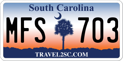 SC license plate MFS703