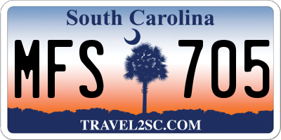 SC license plate MFS705