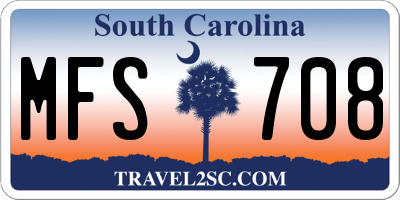 SC license plate MFS708