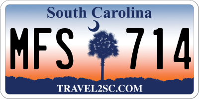 SC license plate MFS714