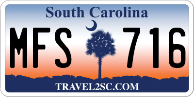 SC license plate MFS716