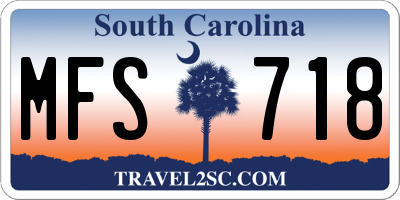 SC license plate MFS718