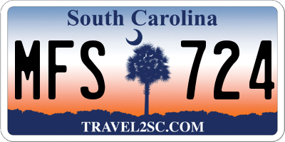 SC license plate MFS724