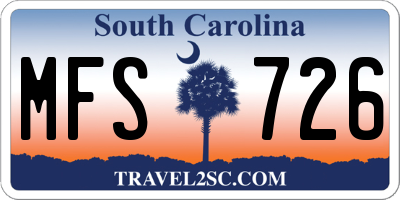 SC license plate MFS726
