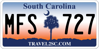 SC license plate MFS727