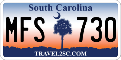 SC license plate MFS730