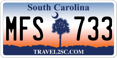 SC license plate MFS733