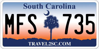 SC license plate MFS735