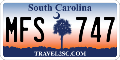 SC license plate MFS747