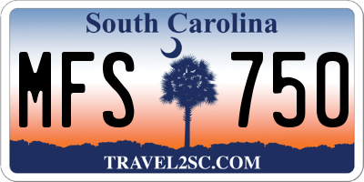 SC license plate MFS750