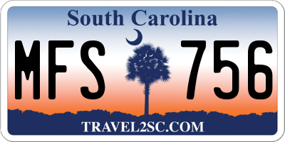 SC license plate MFS756