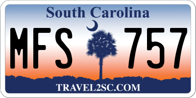 SC license plate MFS757