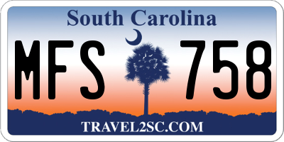 SC license plate MFS758