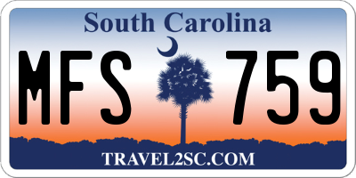 SC license plate MFS759