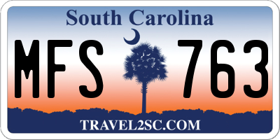 SC license plate MFS763