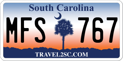 SC license plate MFS767