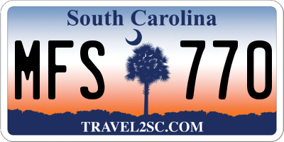 SC license plate MFS770