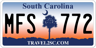 SC license plate MFS772