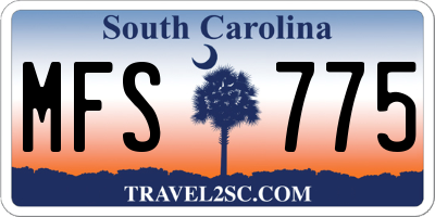 SC license plate MFS775