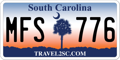 SC license plate MFS776