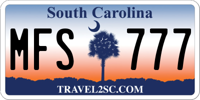 SC license plate MFS777
