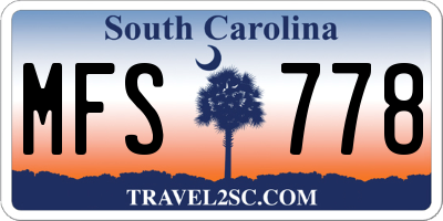 SC license plate MFS778