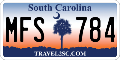 SC license plate MFS784