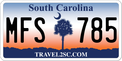 SC license plate MFS785