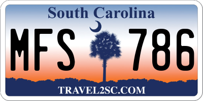 SC license plate MFS786