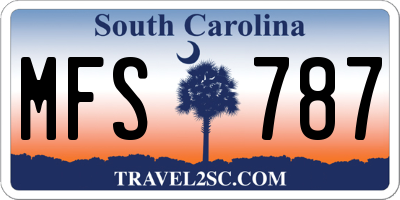 SC license plate MFS787