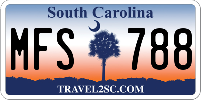 SC license plate MFS788