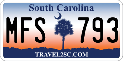 SC license plate MFS793