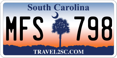 SC license plate MFS798