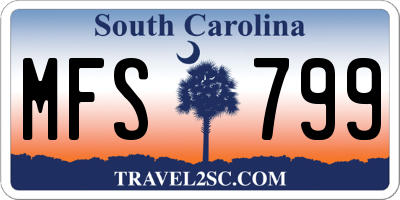 SC license plate MFS799