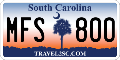 SC license plate MFS800