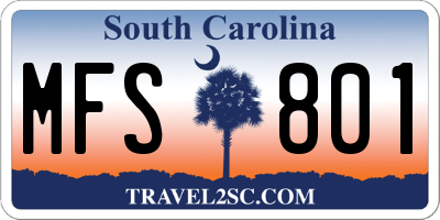 SC license plate MFS801