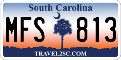 SC license plate MFS813