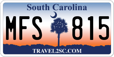 SC license plate MFS815