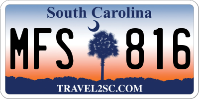 SC license plate MFS816