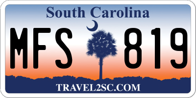 SC license plate MFS819