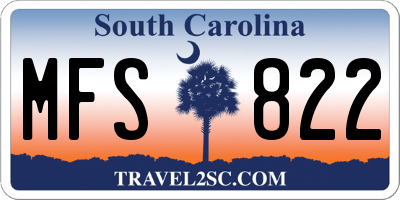 SC license plate MFS822