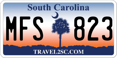 SC license plate MFS823